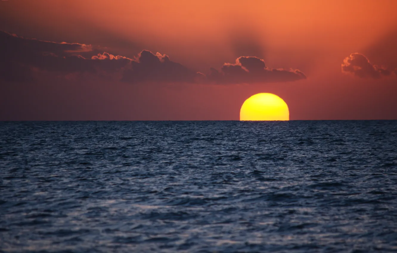 Фото обои sea, sunset, sun