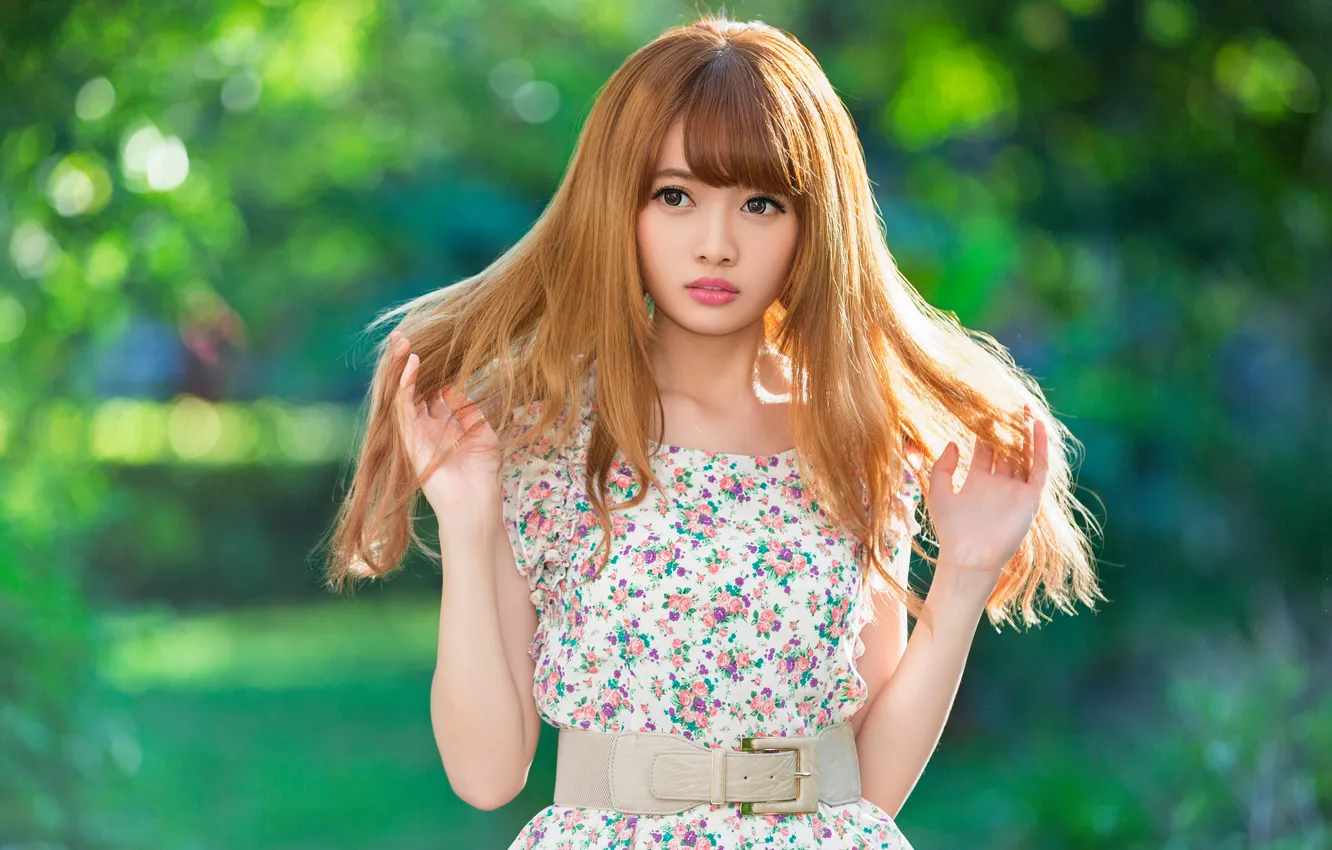 Фото обои девушка, волосы, азиатка