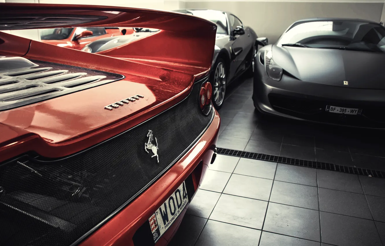 Фото обои красный, серебро, Ferrari, silver, red, феррари, 458, italia