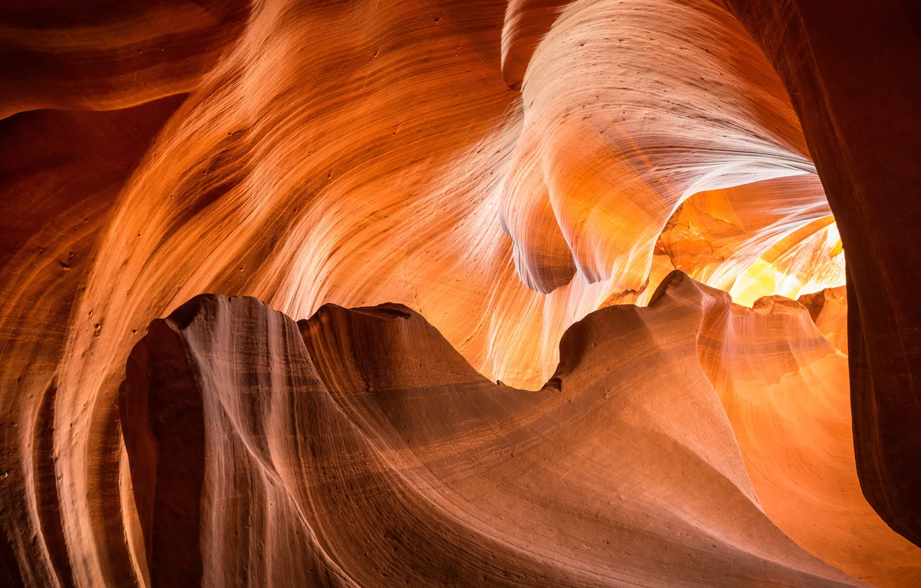 Фото обои свет, камень, пещера, Arizona, USА, Coconino County