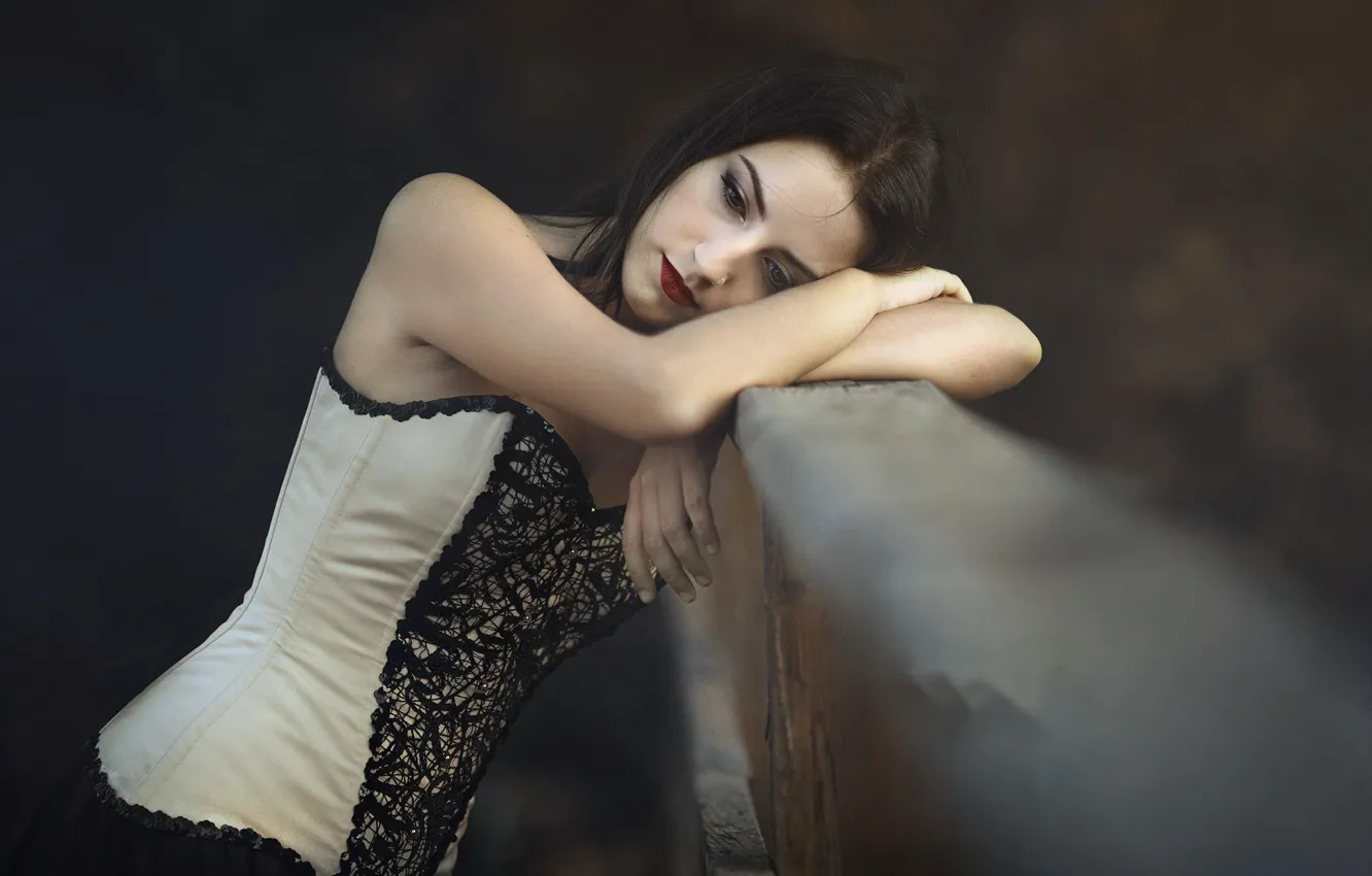 Фото обои девушка, поза, фон