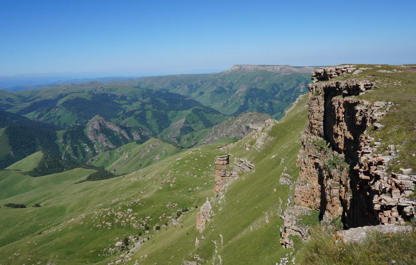 Фото обои горы, скалы, кавказ, плато Бермамыт