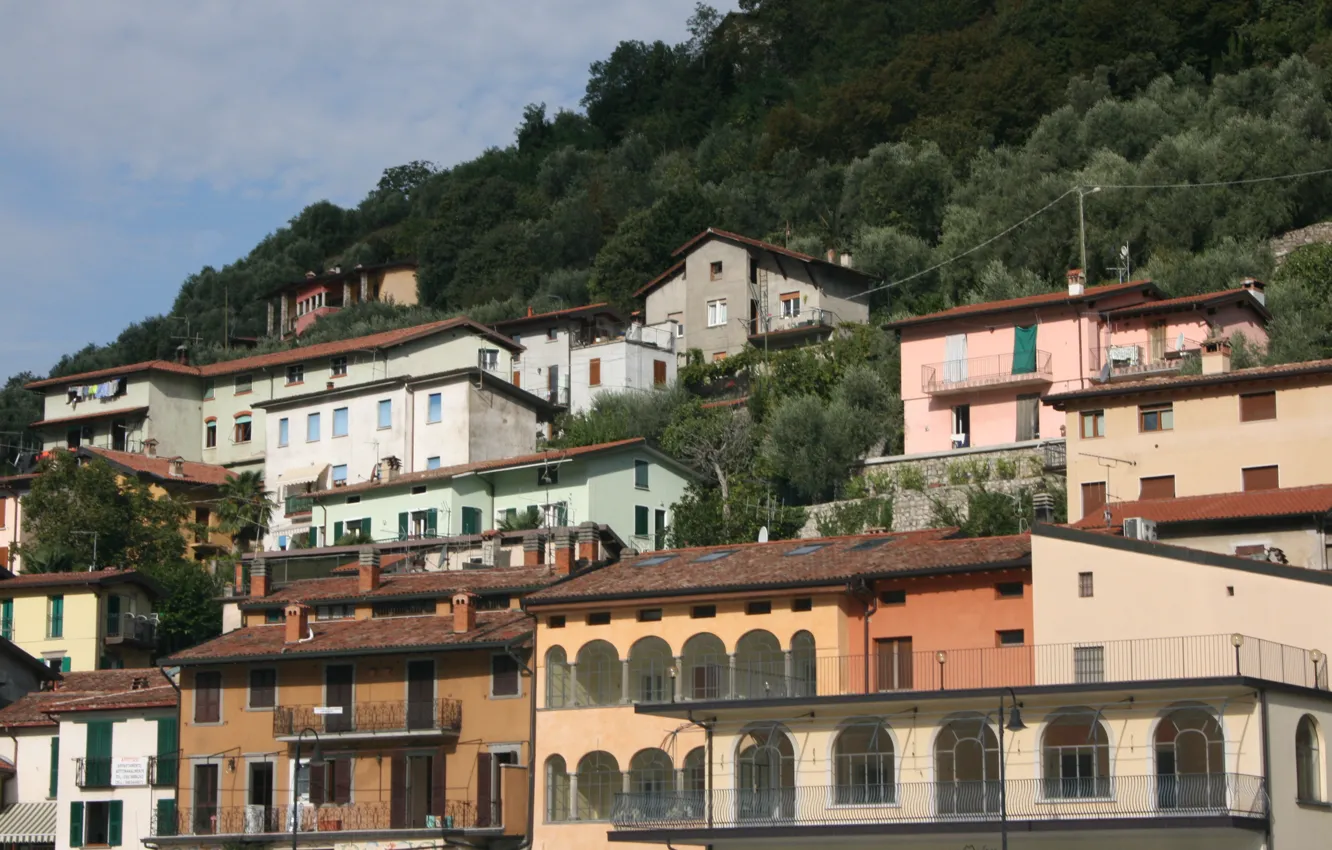 Фото обои дома, Италия, Italy, Italia, Lombardia, Ломбардия, Lombardy, Брешиа