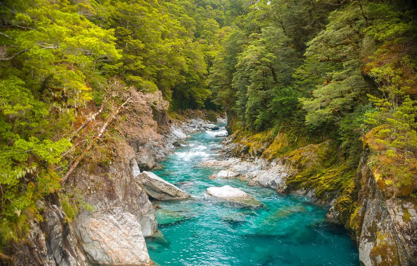 Фото обои природа, река, скалы