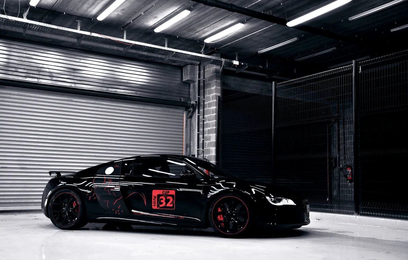 Фото обои Audi, sport, black, tuning, V10