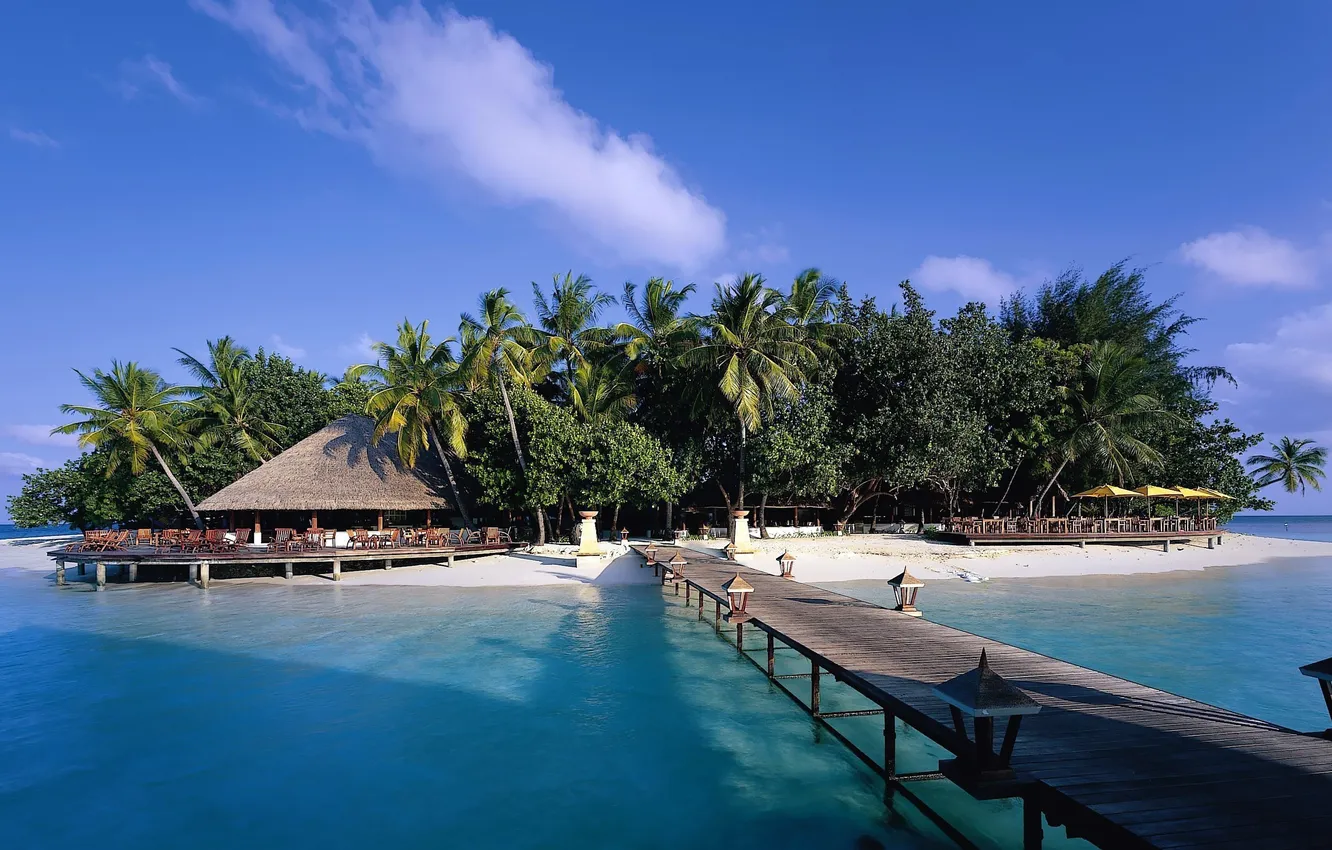 Фото обои остров, maldives, хотел