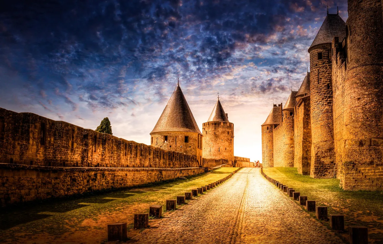 Фото обои France, Carcassonne, Languedoc-Roussillon