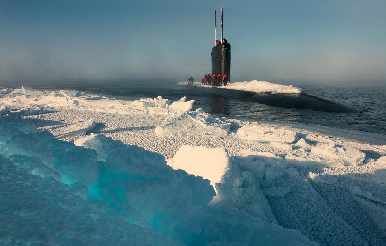 Фото обои льды, субмарина, атомная, Hartford