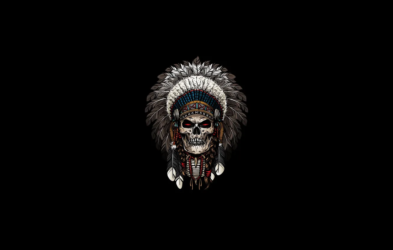 Фото обои Минимализм, Череп, Стиль, Фон, Арт, Art, Style, Skull