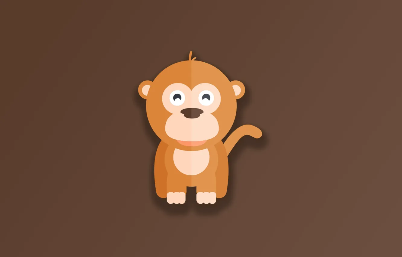 Фото обои monkey, minimalism, animal, funny, digital art, artwork, cute, simple background