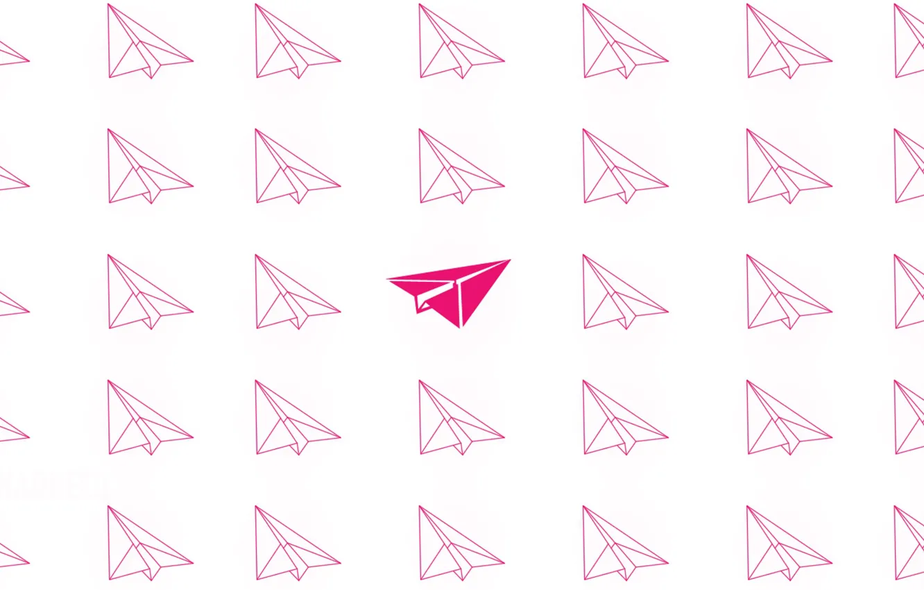 Фото обои розовый, минимализм, летит, minimalism, flying, pink, airplanes, самолетики