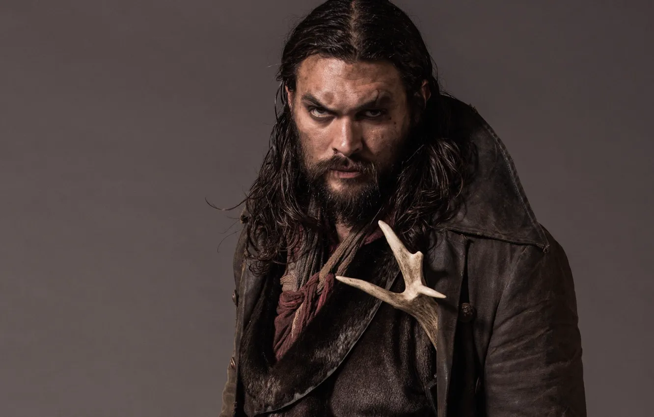 Фото обои man, machete, knife, angry, hunter, strong, scar, Jason Momoa