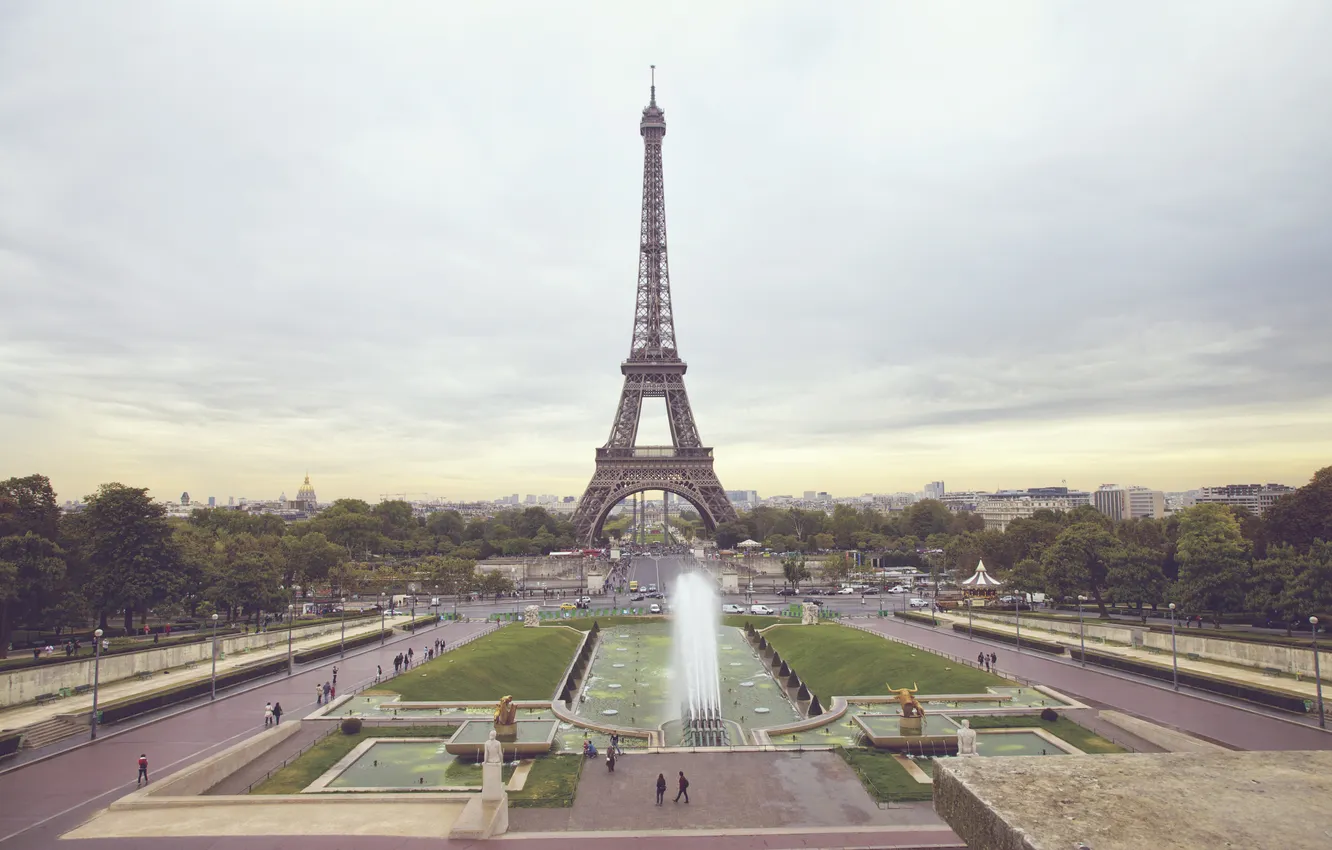 Фото обои город, люди, эйфелева башня, париж, франция, paris