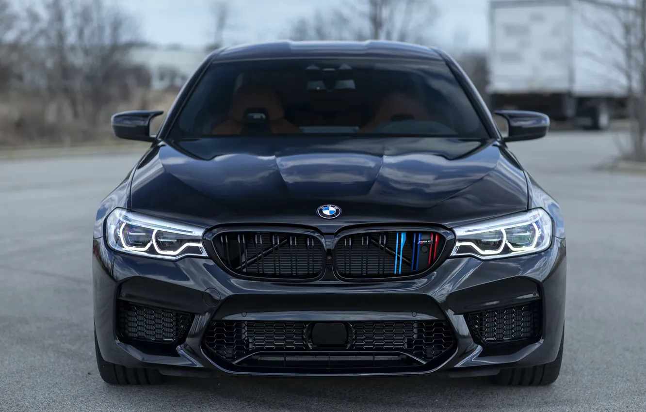 Фото обои BMW, Front, Black, Sight, F90