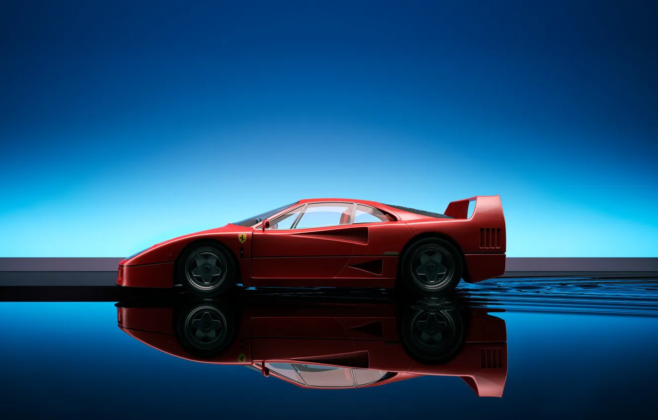 Фото обои отражение, Ferrari, F40