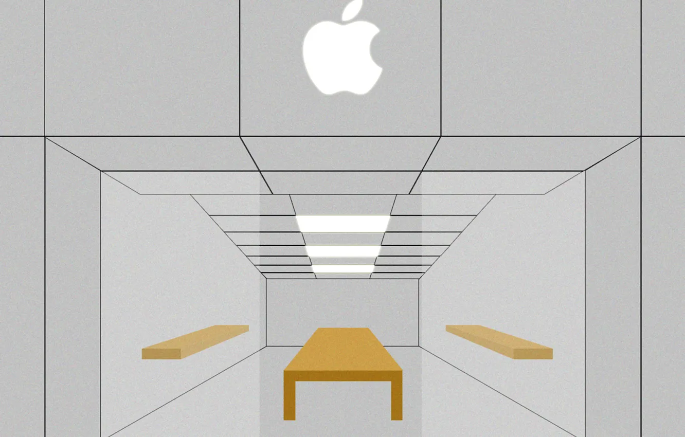 Фото обои vector, apple, minimal, apple store, store