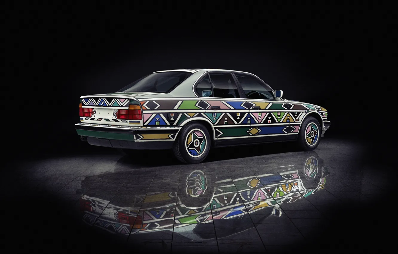 Фото обои BMW, E34, 5 Series, BMW 525i Art Car by Esther Mahlangu