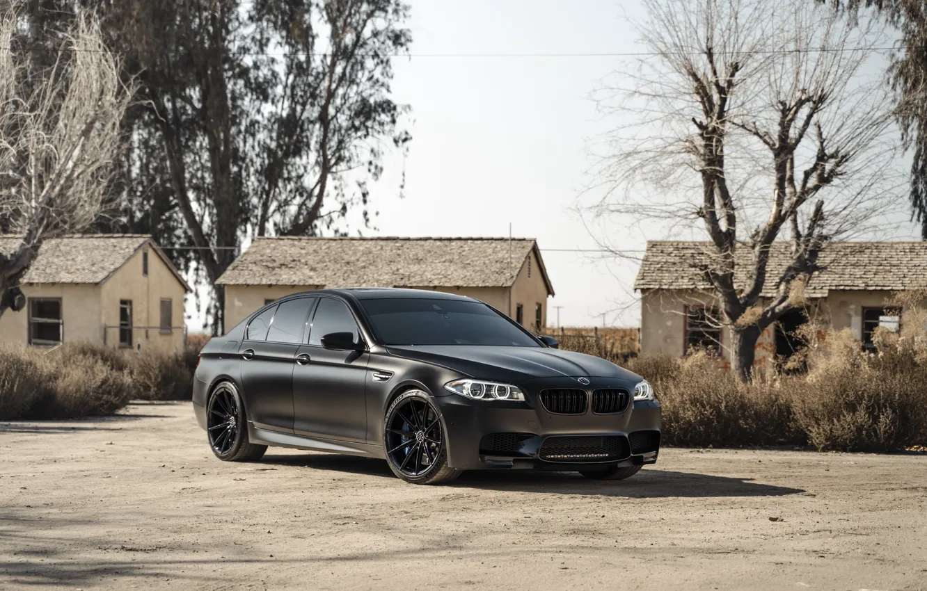 Фото обои Bmw, F10, Matte Black, M5