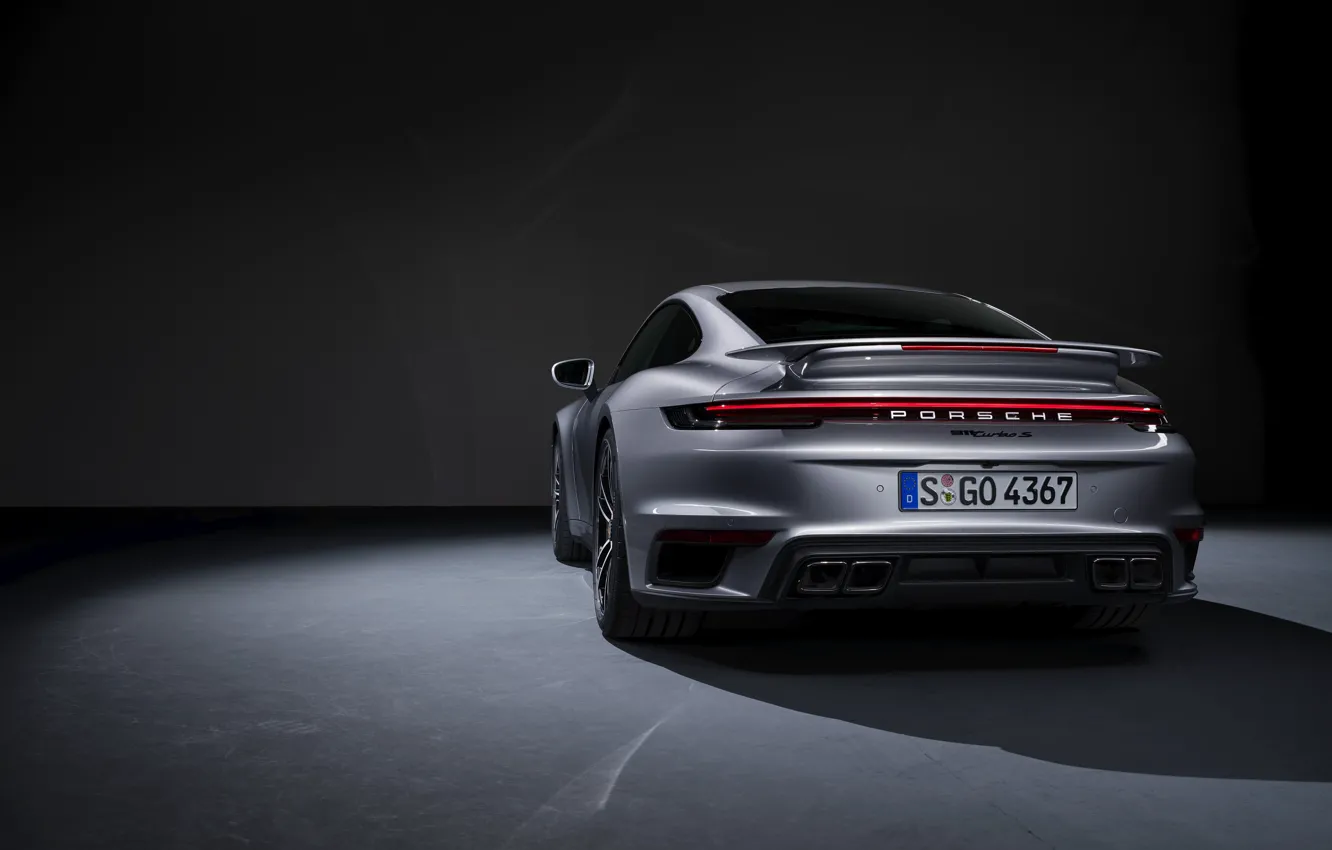 Фото обои 911, Porsche, вид сзади, Turbo S, 2020, 992