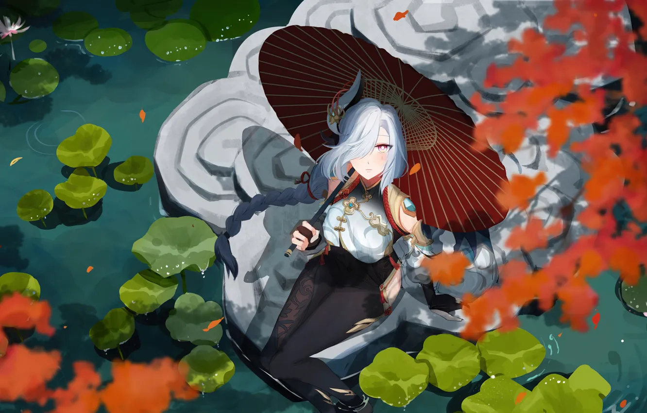 Фото обои Art, Video Game, Genshin Impact, Геншин Импакт, Shenhe, Шаньхэ