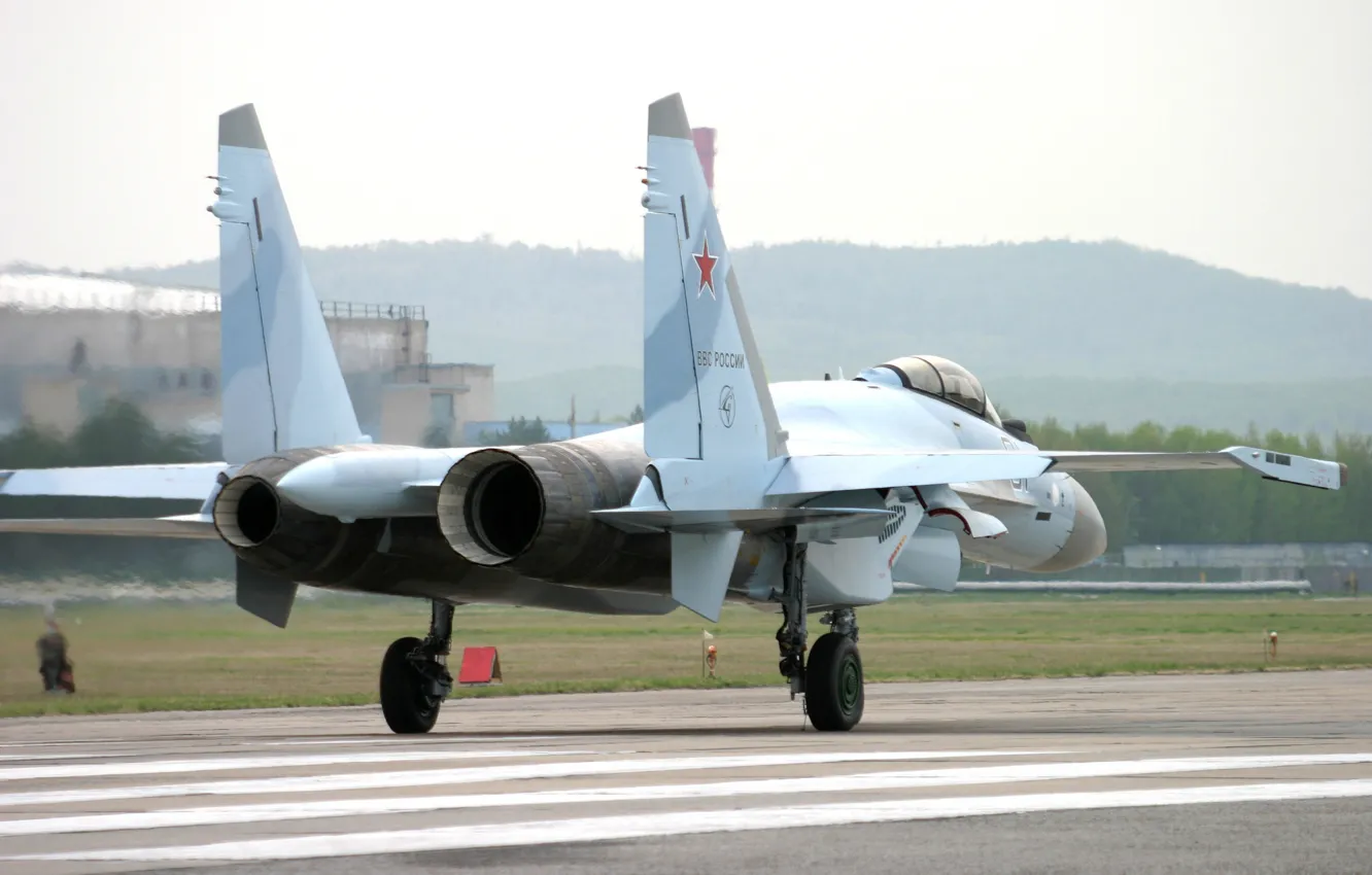 Фото обои истребитель, Су-35, реактивный, многоцелевой