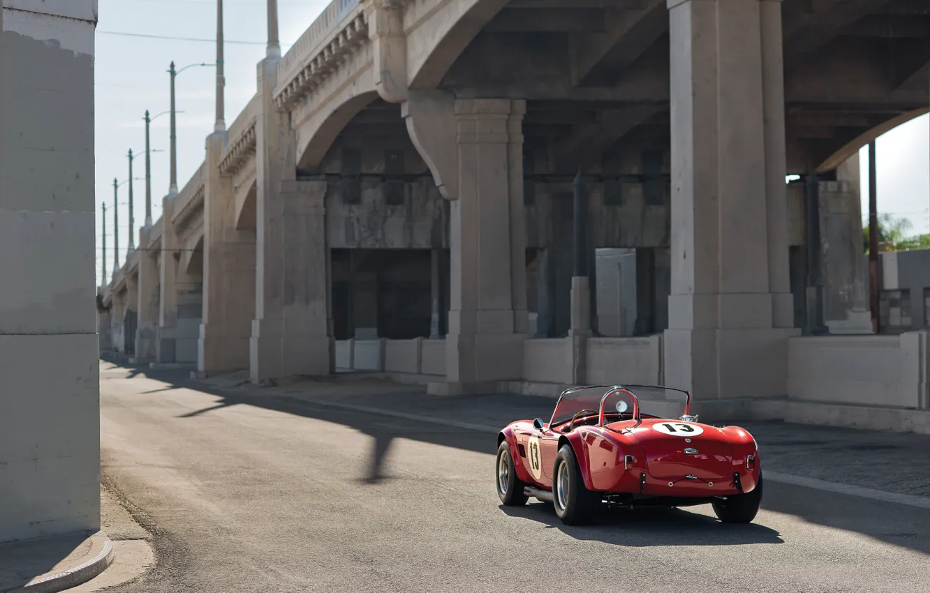 Фото обои Shelby, Red, race, Cobra, 1964, competition, 289