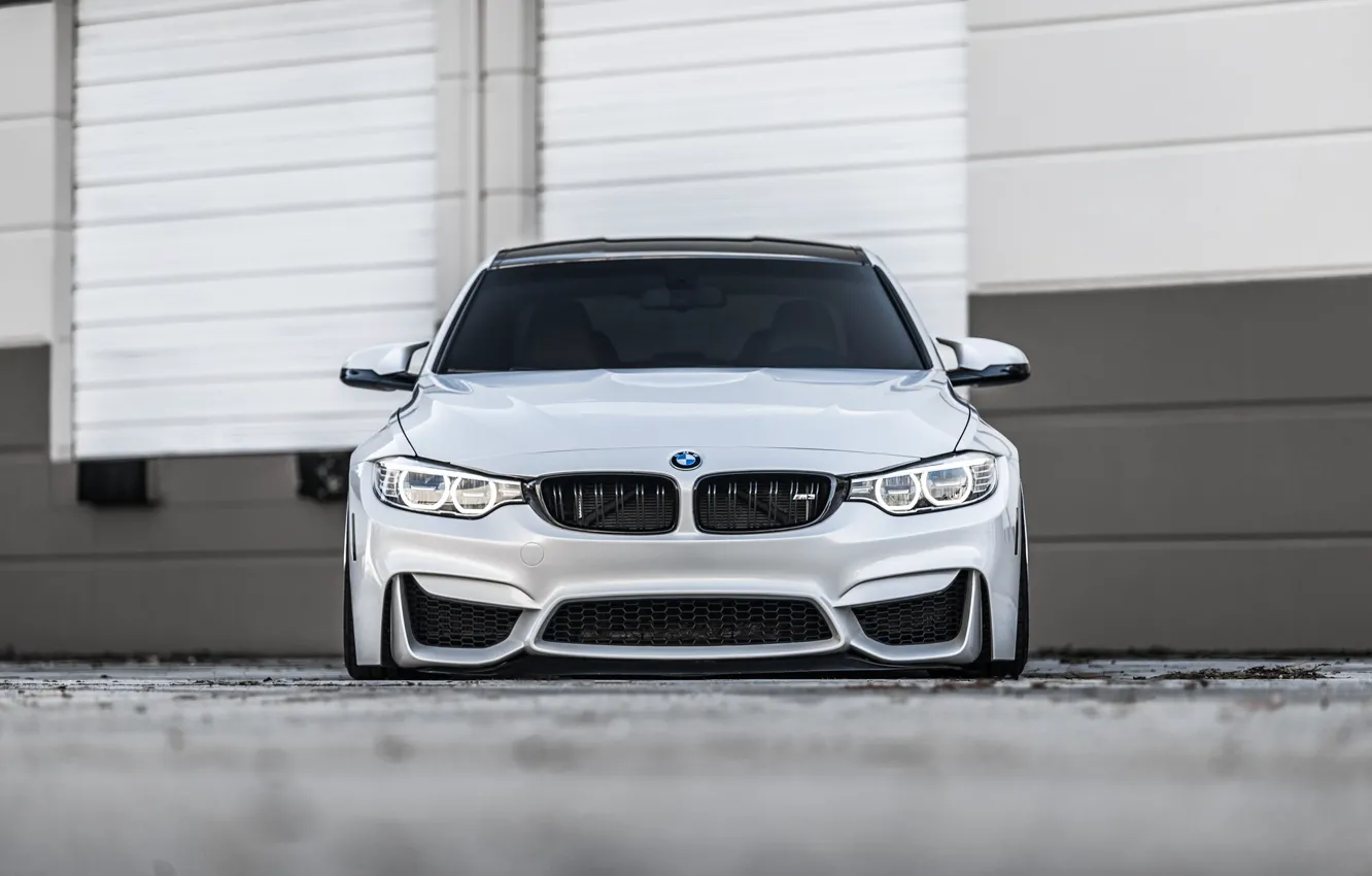 Фото обои BMW, Front, Face, Silver, F82, Sight