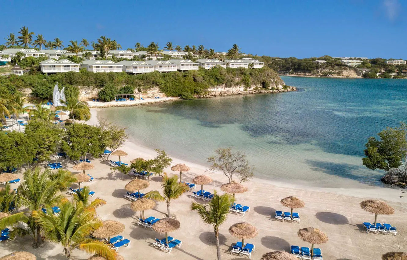 Фото обои море, пляж, отдых, Карибы, Антигуа и Барбуда, The Verandah Resort & Spa