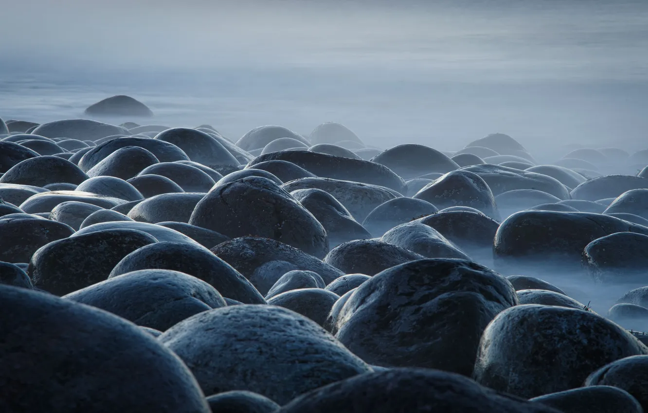 Фото обои море, камни, каменный пляж, Denis Zakalyapin