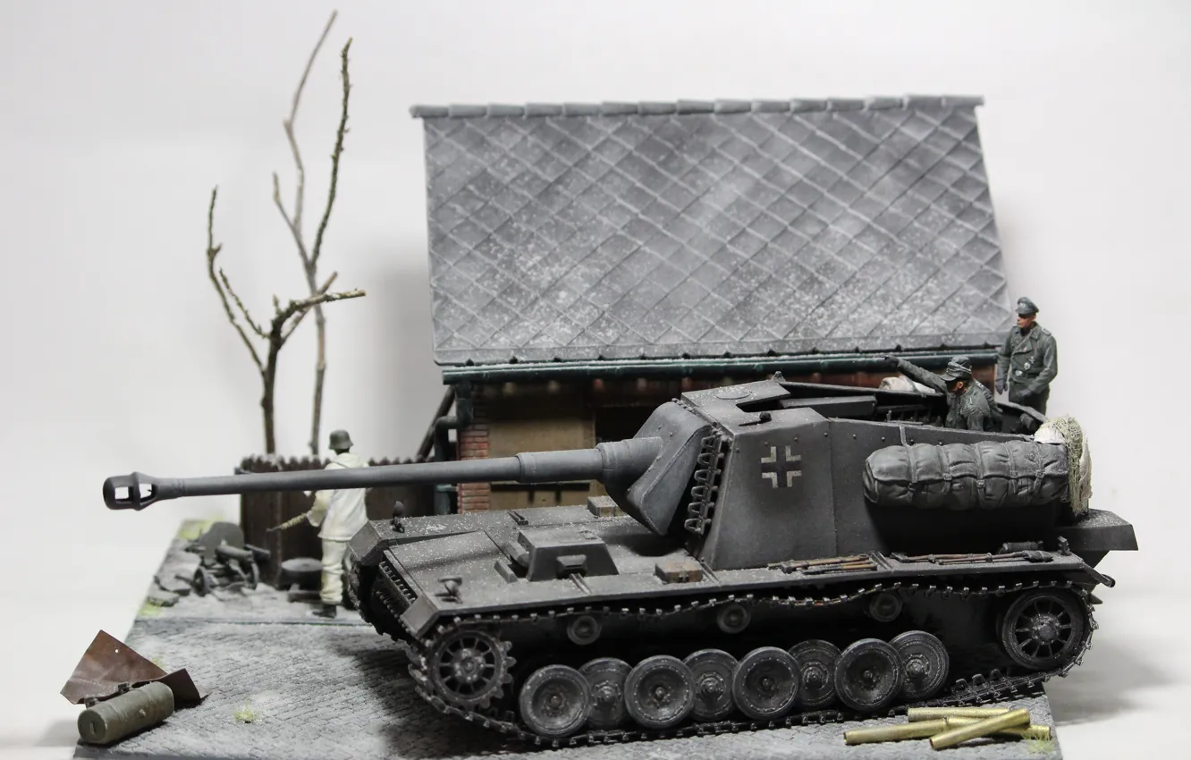 Фото обои игрушка, истребитель танков, моделька, противотанковая САУ