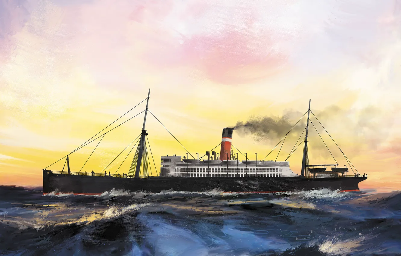 Фото обои волны, корабль, canada, Transatlantic Ships