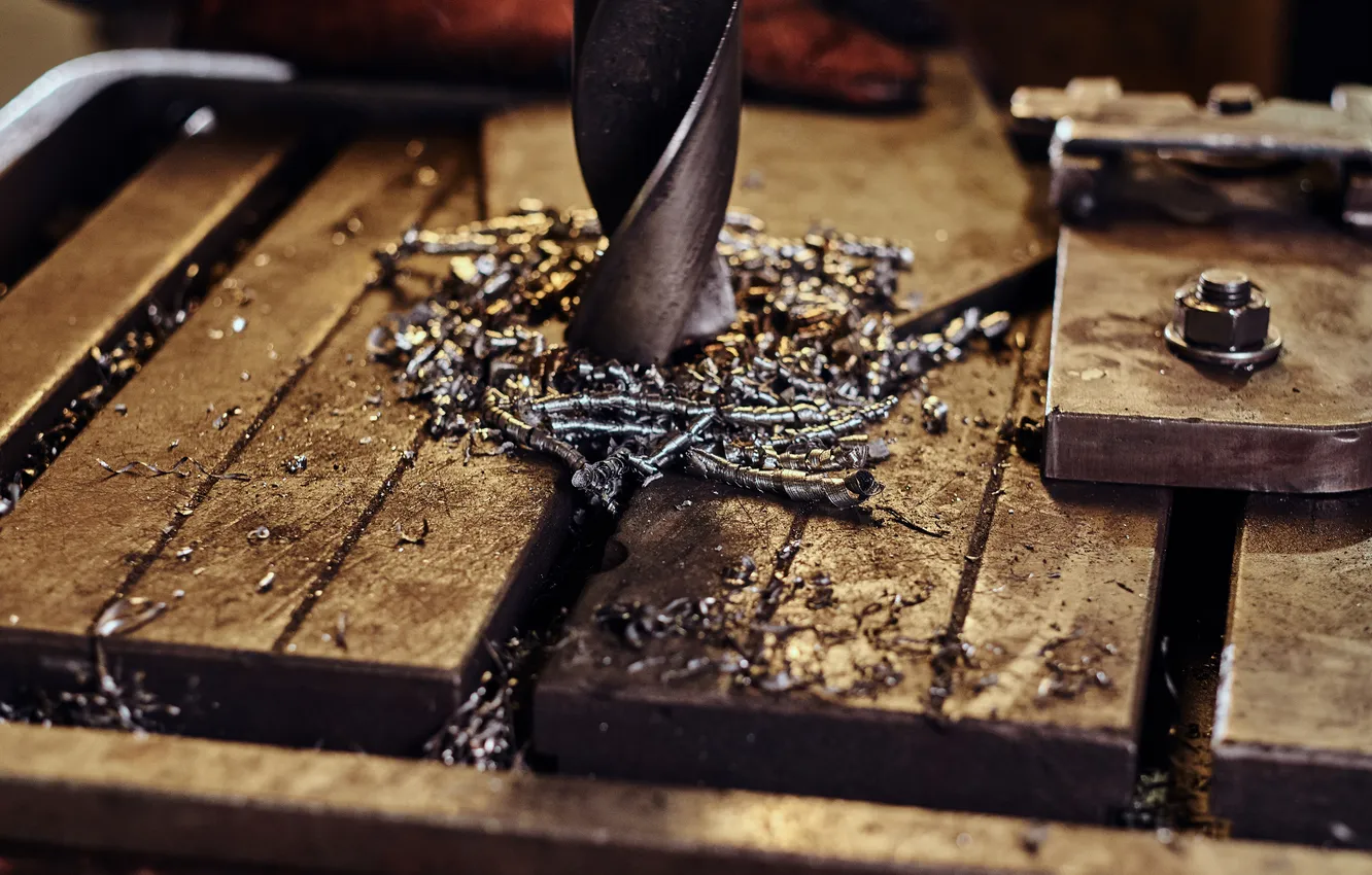 Фото обои metal, hole, bit, drill