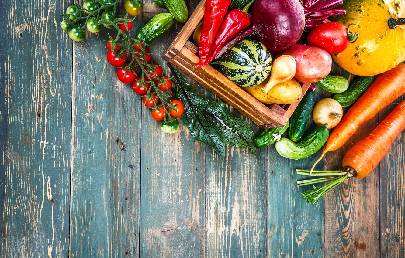 Фото обои урожай, натюрморт, овощи, fresh, wood, vegetables, healthy, harvest