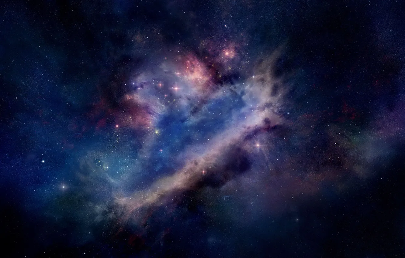 Фото обои космос, тьма, вселенная