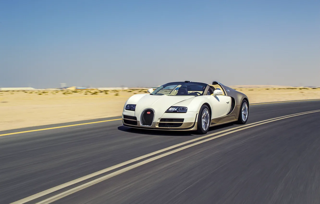 Фото обои Bugatti, Veyron, road, fast, hypercar, Bugatti Veyron 16.4 Grand Sport Vitesse Roadster
