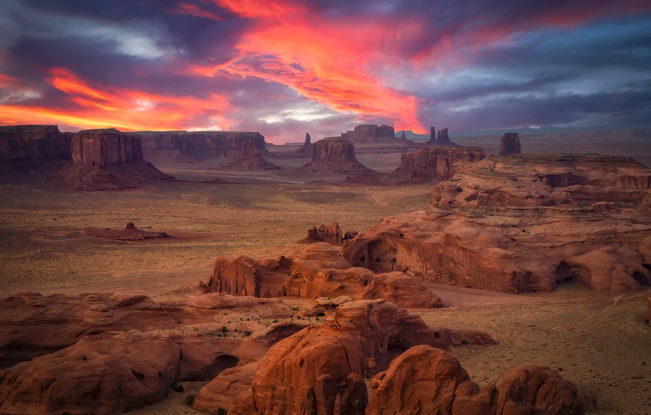 Фото обои облака, закат, долина, sunset, clouds, valley, Michael Zheng