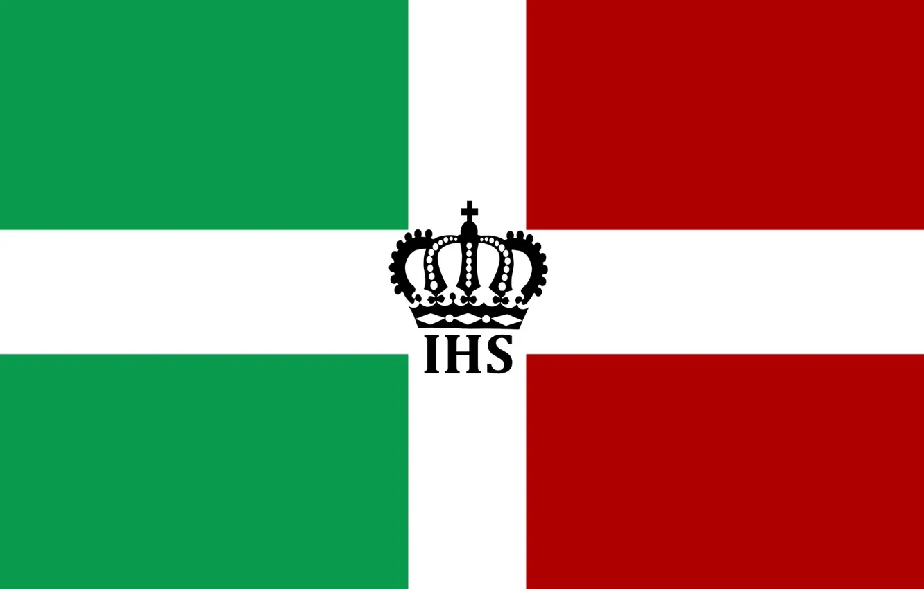 Фото обои green, red, Italy, crown, flag, Italia, Flags, Jesus