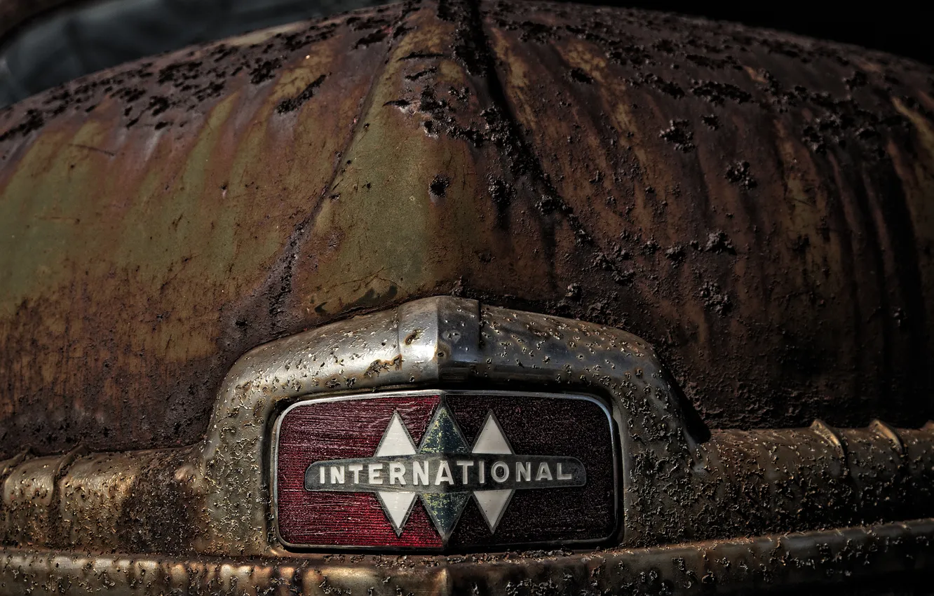 Фото обои фон, International, rusty truck
