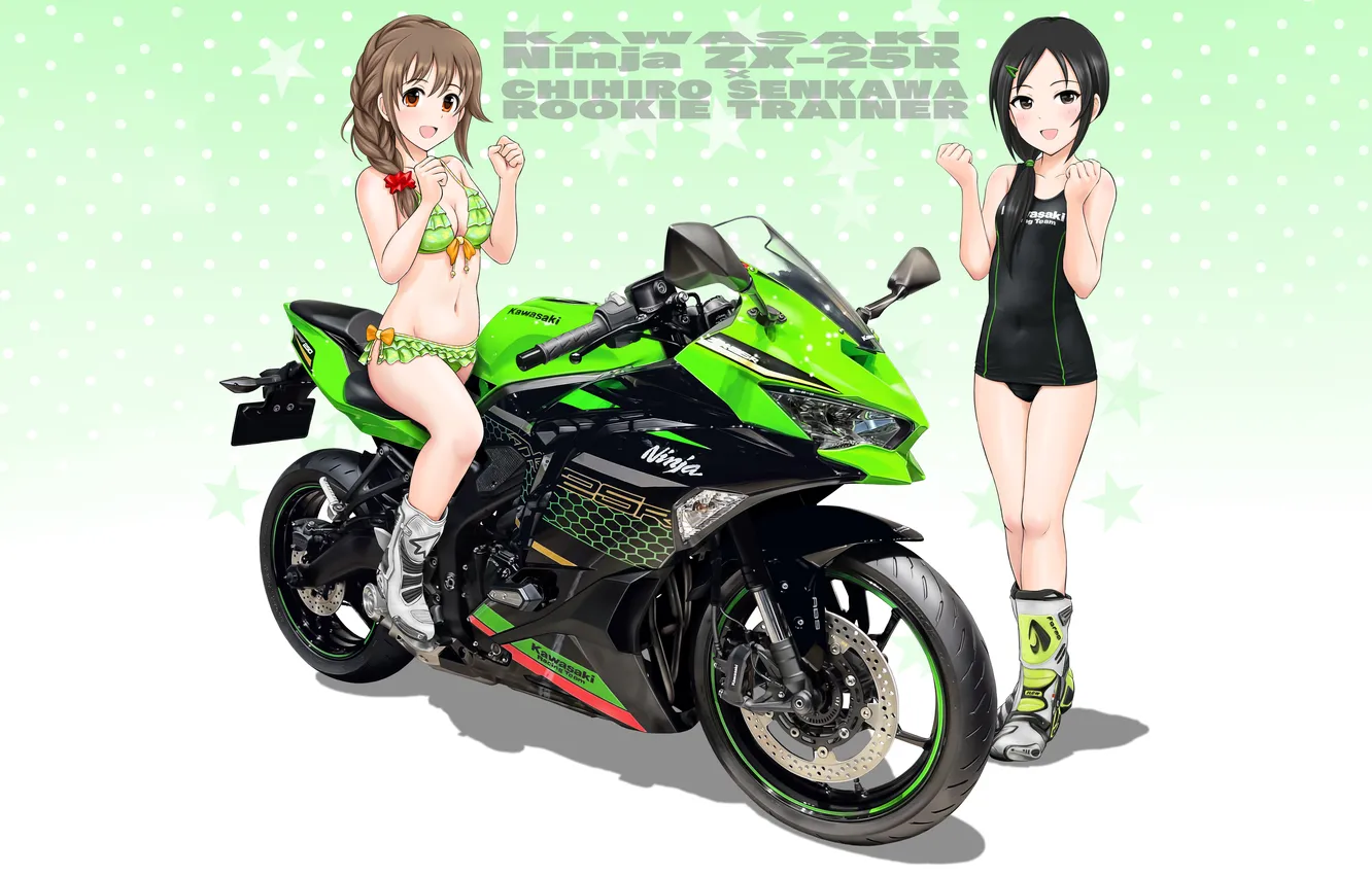 Фото обои sexy, cleavage, long hair, legs, girls, brown hair, boobs, anime