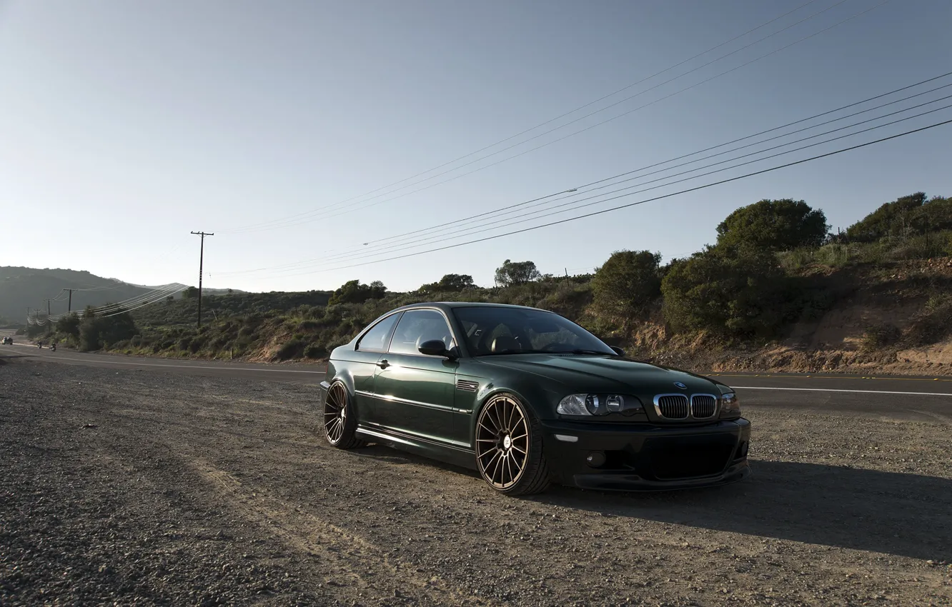 Фото обои E46, M3, Dark green, Power line