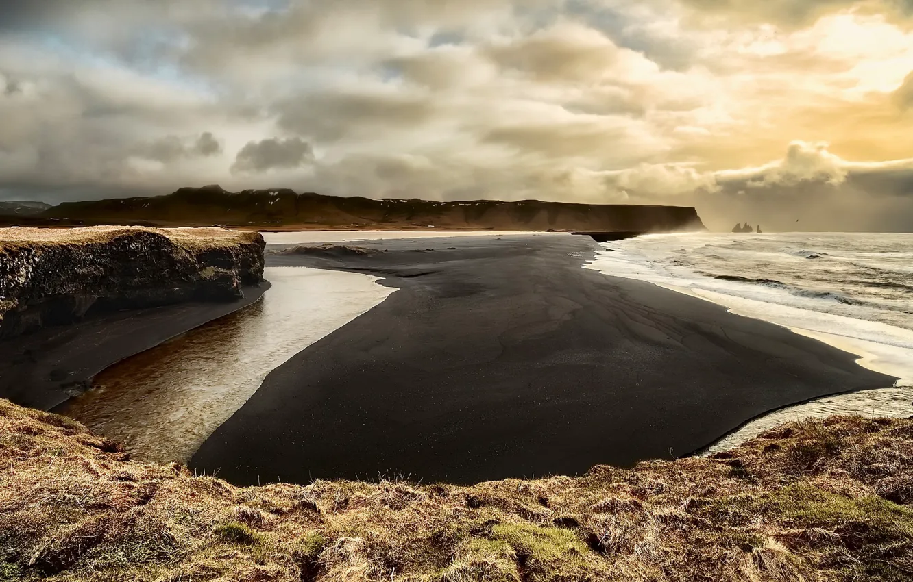 Фото обои море, берег, Reynisfjara