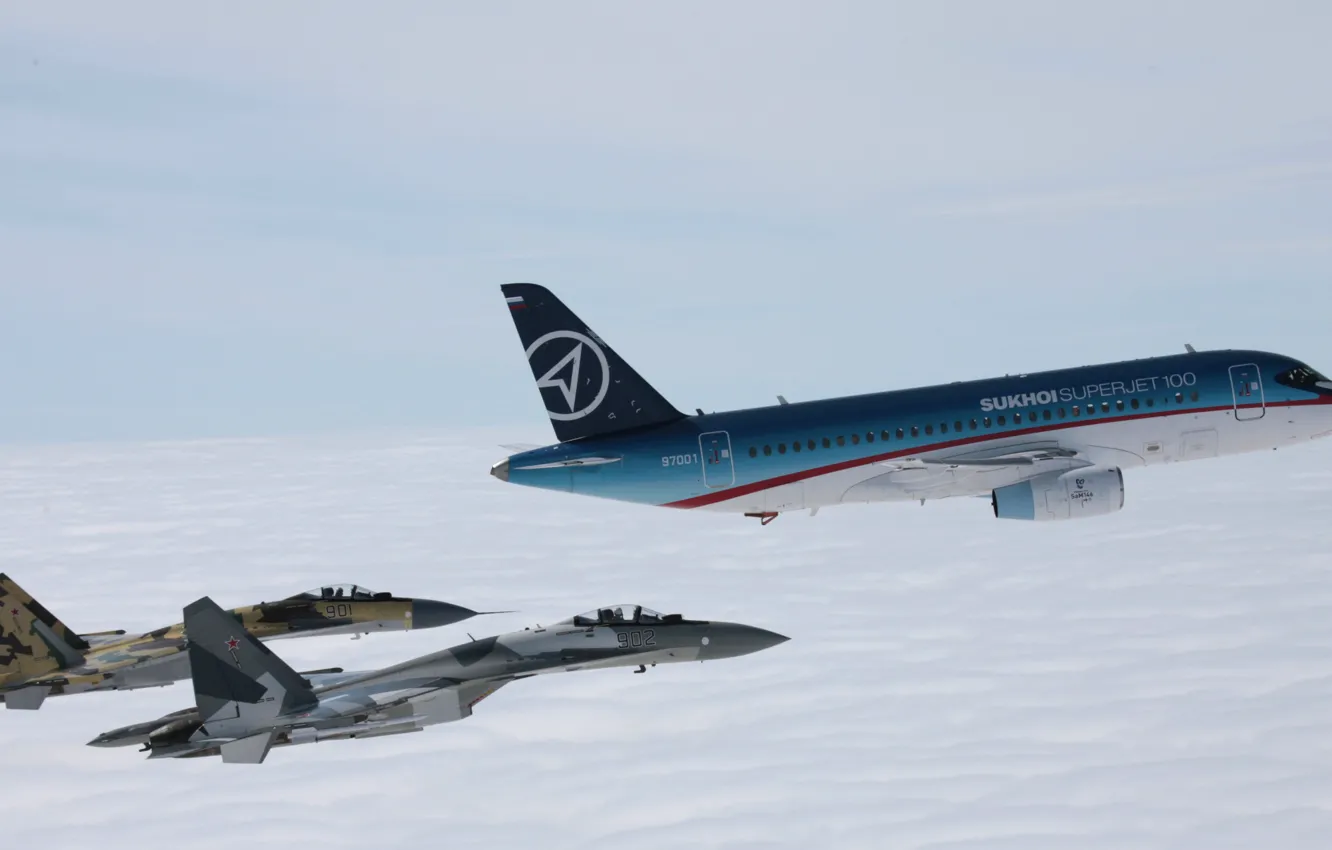 Фото обои полёт, самолёт, Sukhoi