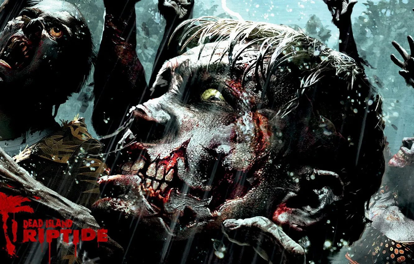 Фото обои zombie, blood, game, island, tatoo, face, Dead Island, Dead Island: Riptide