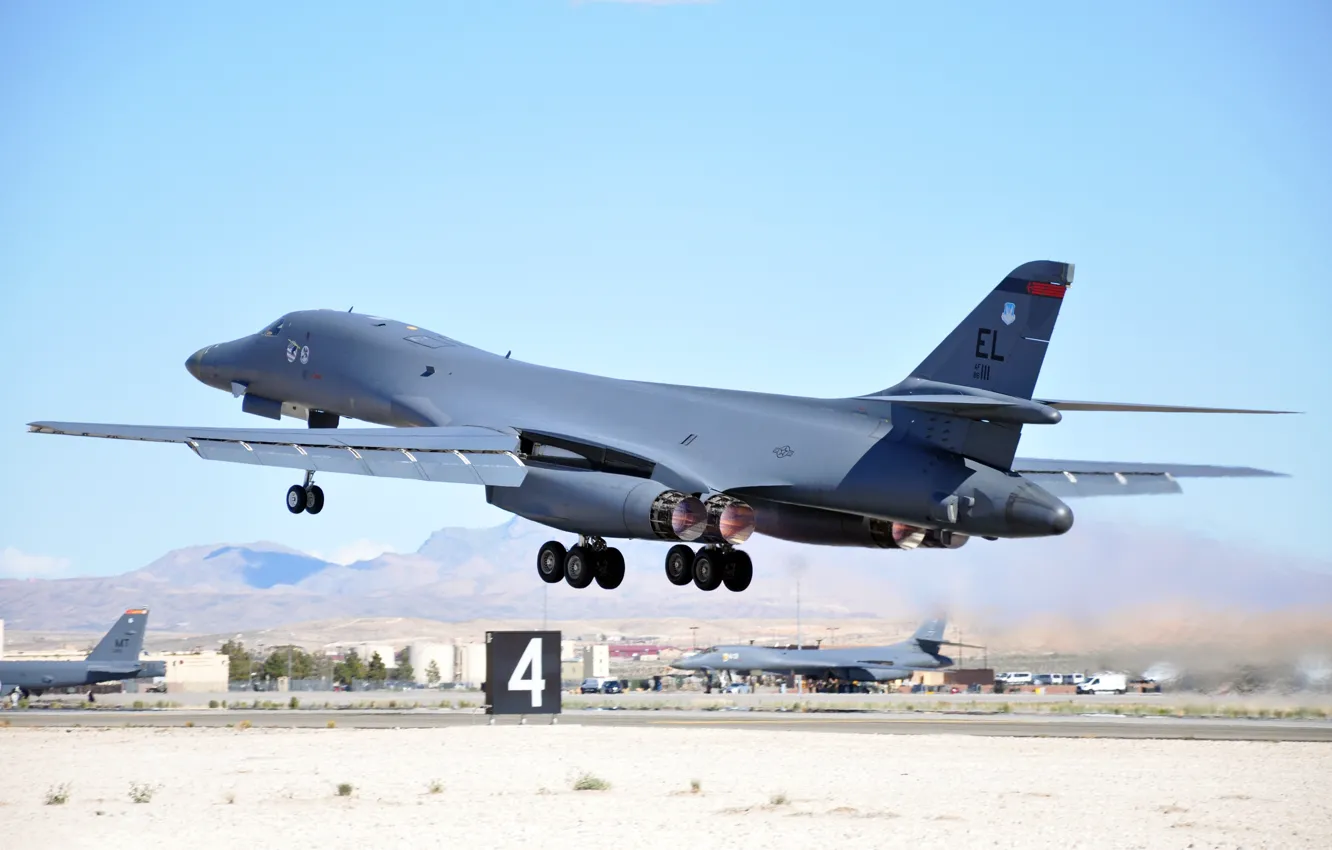 Фото обои стратегический бомбардировщик, сверхзвуковой, Rockwell B-1B Lancer