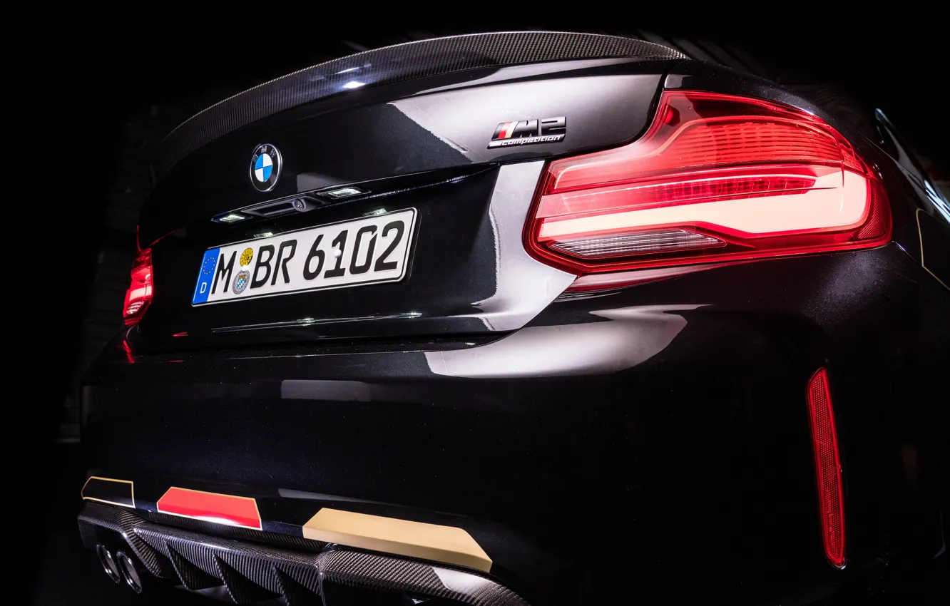 Фото обои BMW, вид сзади, 2018, Competition, M Performance, F87, BMW M2, M Performance Accessories