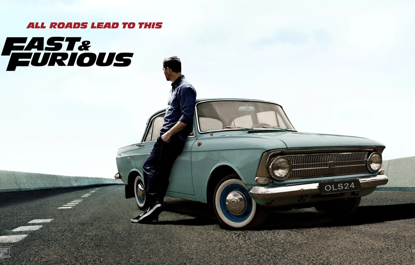 Фото обои Дорога, Гонка, Трасса, Автомобиль, Пол Уокер, Fast & Furious, Форсаж 6, Москвич