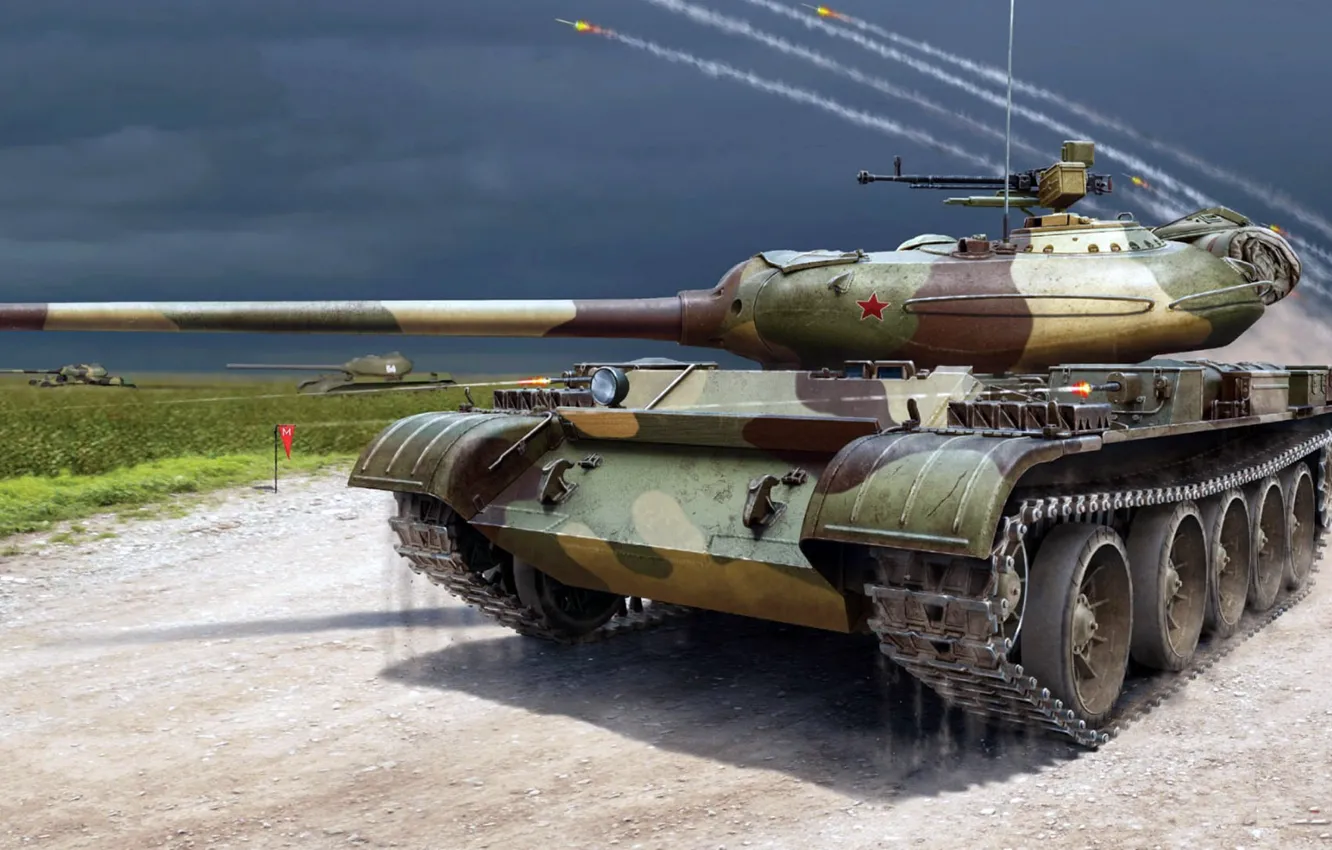 Фото обои советский средний танк, Т-54-1, ТВ ВС СССР, объект 137