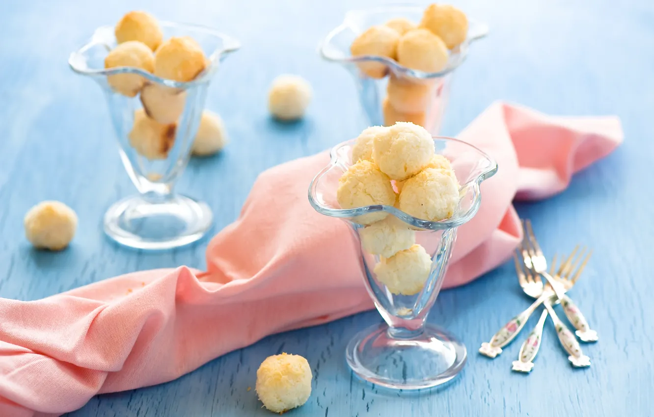 Фото обои конфеты, сладости, вилка, Anna Verdina, креманка, кокосовое