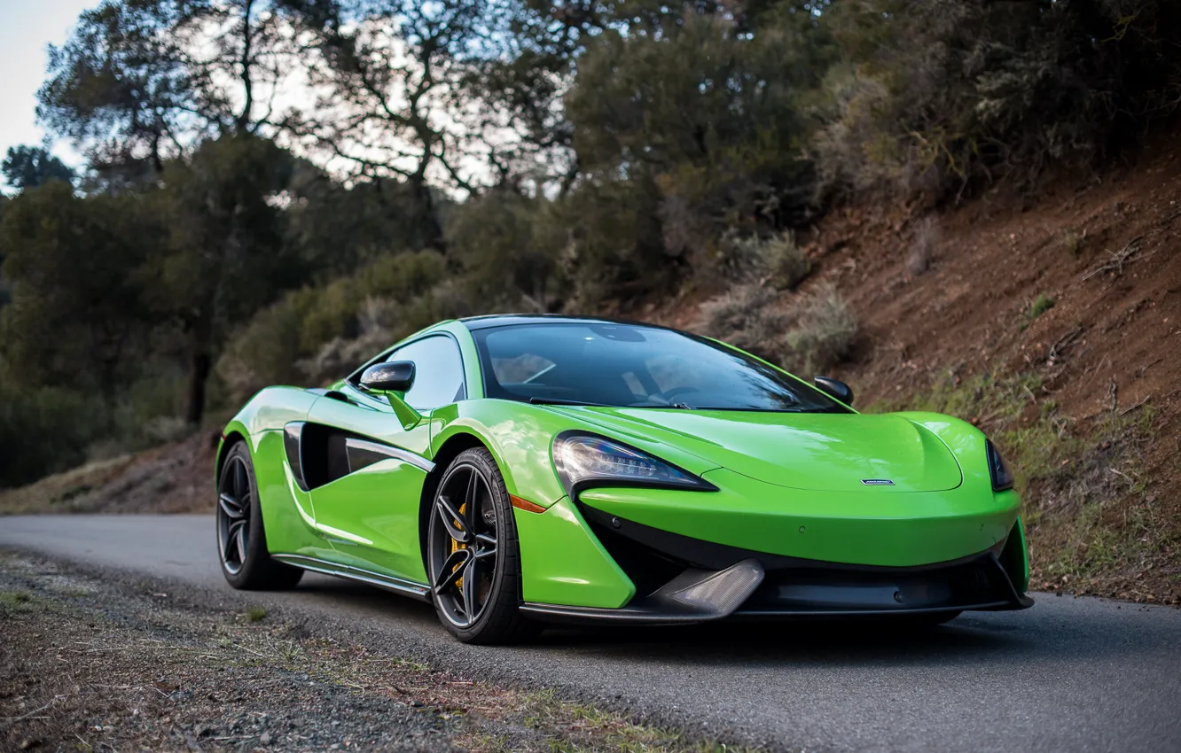 Фото обои Green, Road, Mclaren, 570s