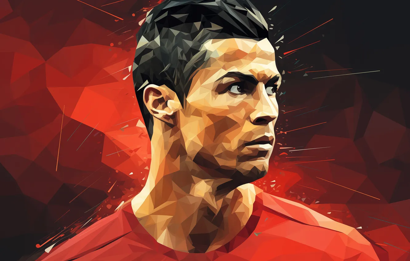 Фото обои Cristiano Ronaldo, футболист, Барселона, Barcelona, Кристиану Роналду, Paint Art